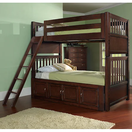 Twin Bunk Bed W/ Trundle Storage Unit